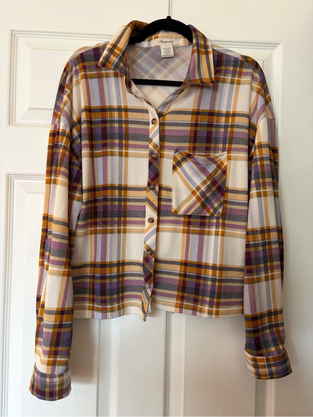 NWOT Passport Vintage Plaid Button-Up Shirt Jacket